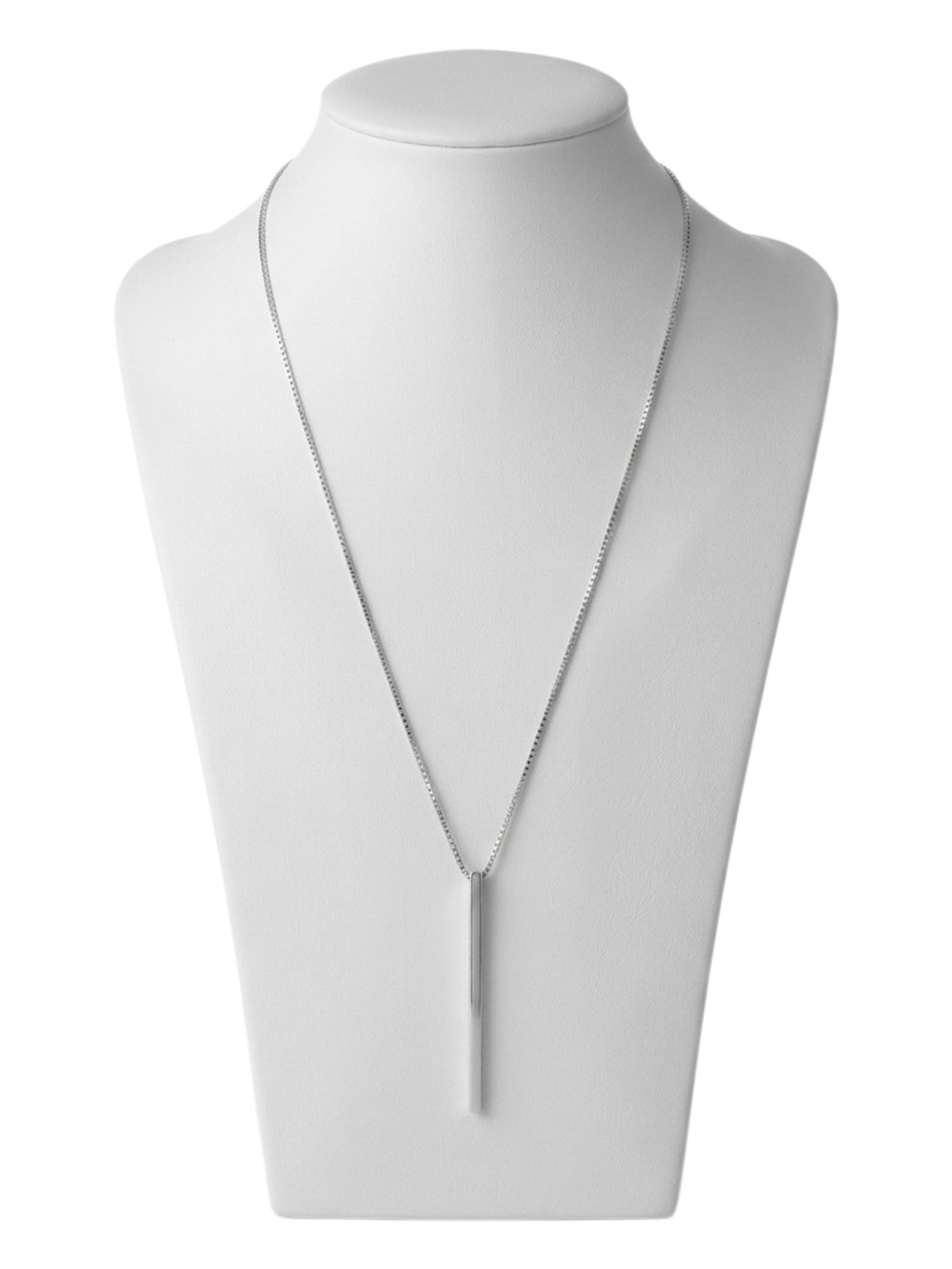 Minimalist Silver Bar Pendant Necklace